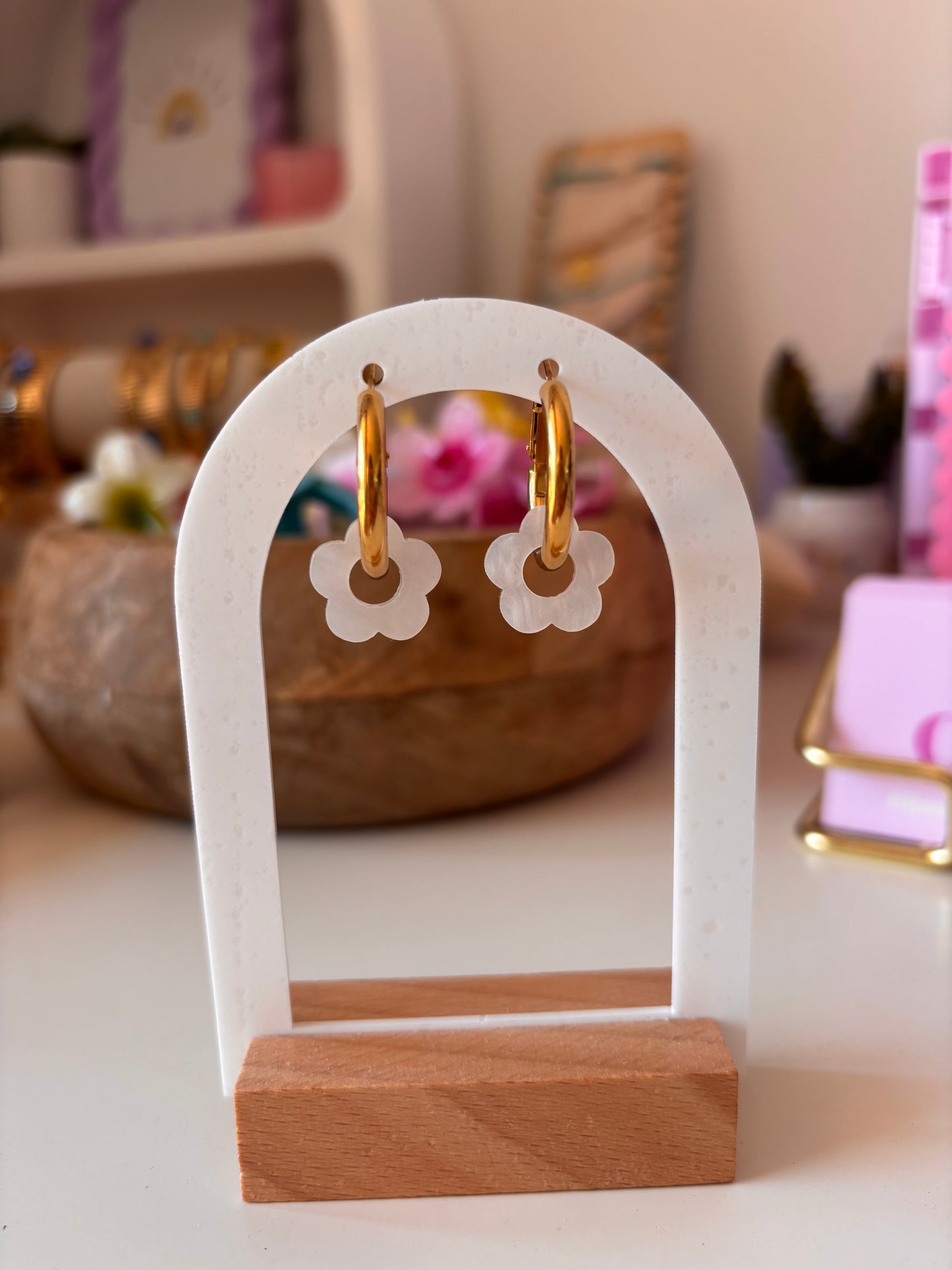 Boucles d’oreilles FLORA blanc ⭐️