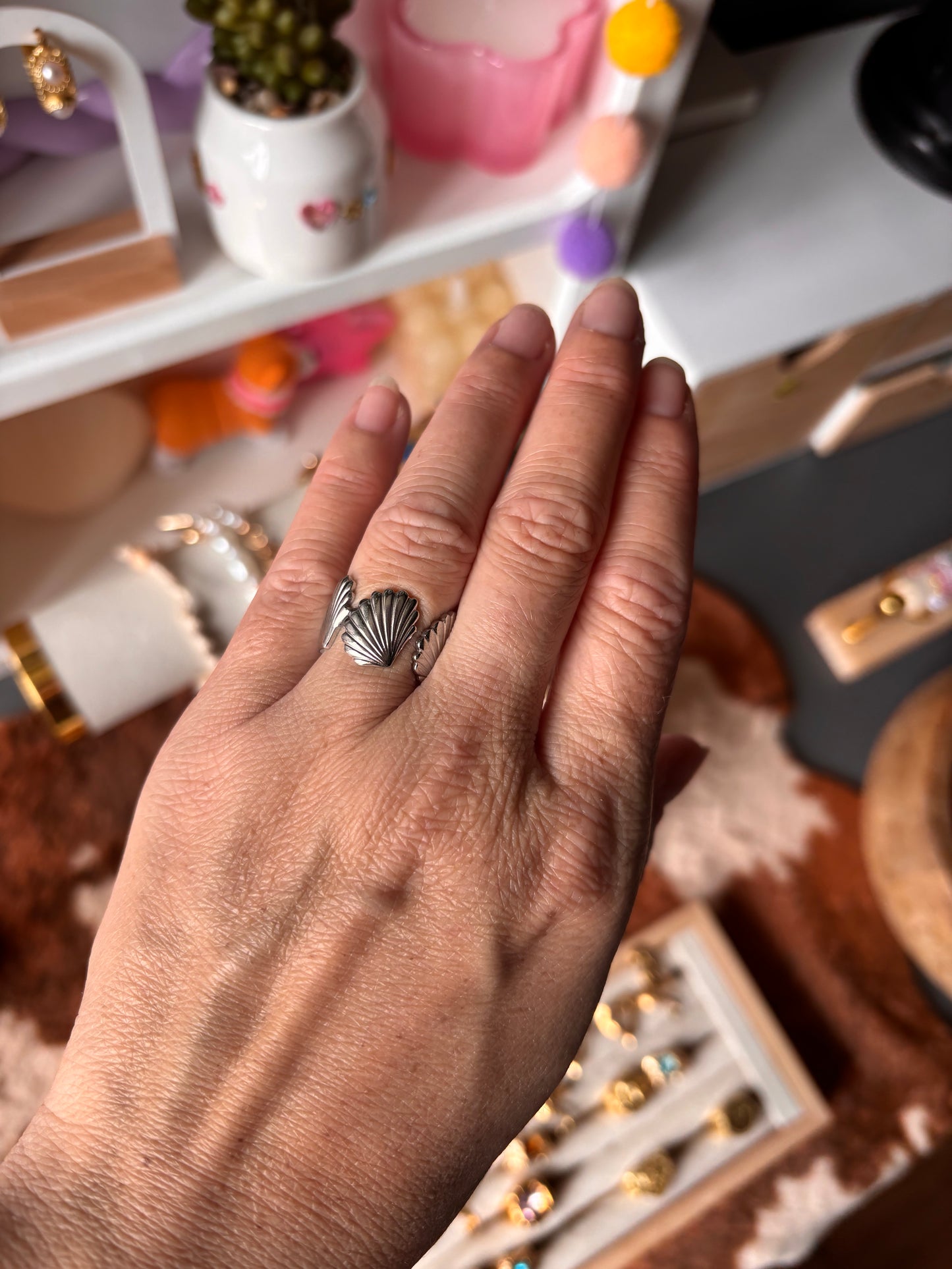 Bague COQUILLAGES argentée 💫