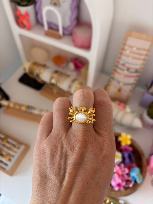 Bague crabe 🦀 blanche