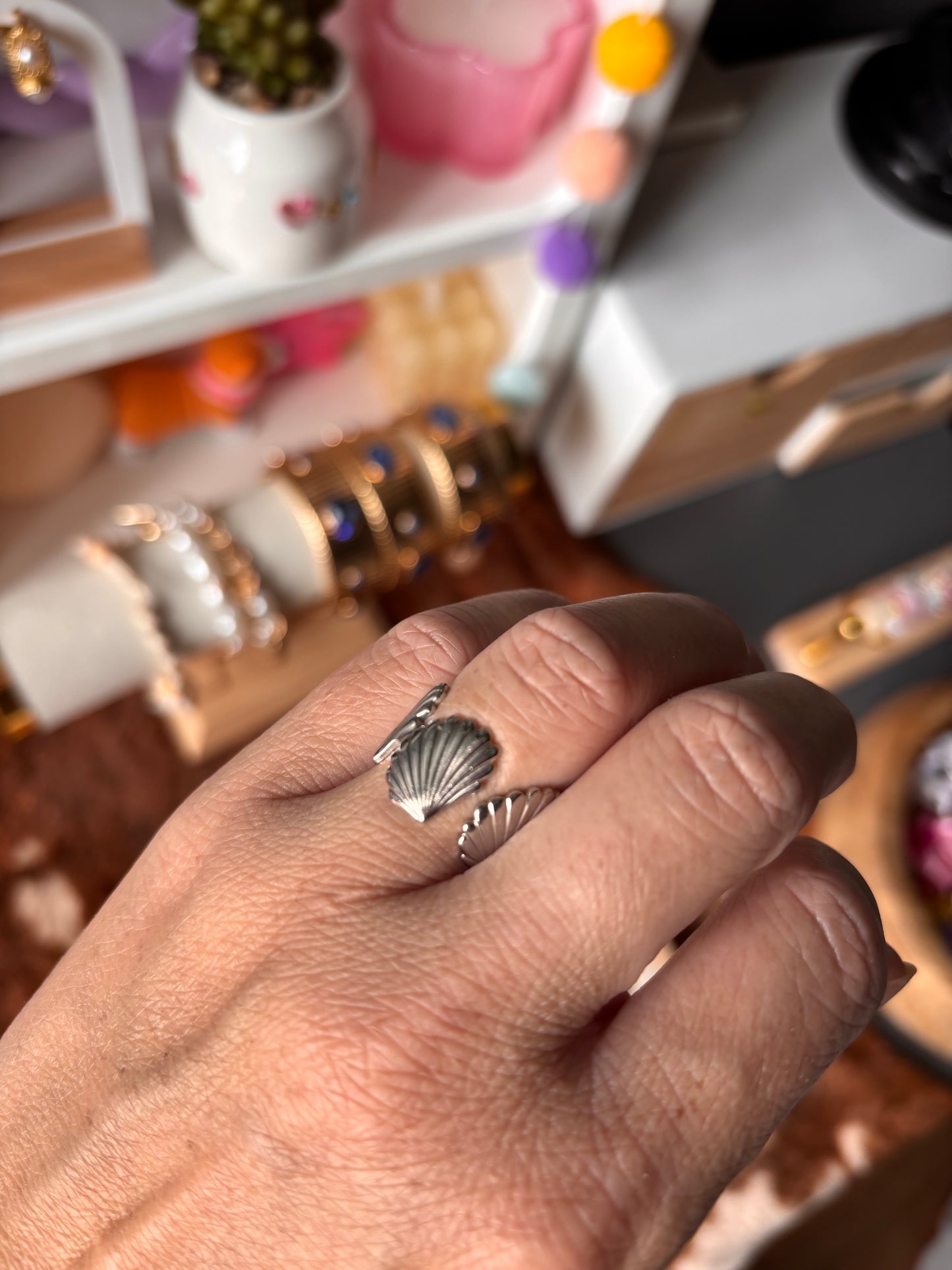 Bague COQUILLAGES argentée 💫