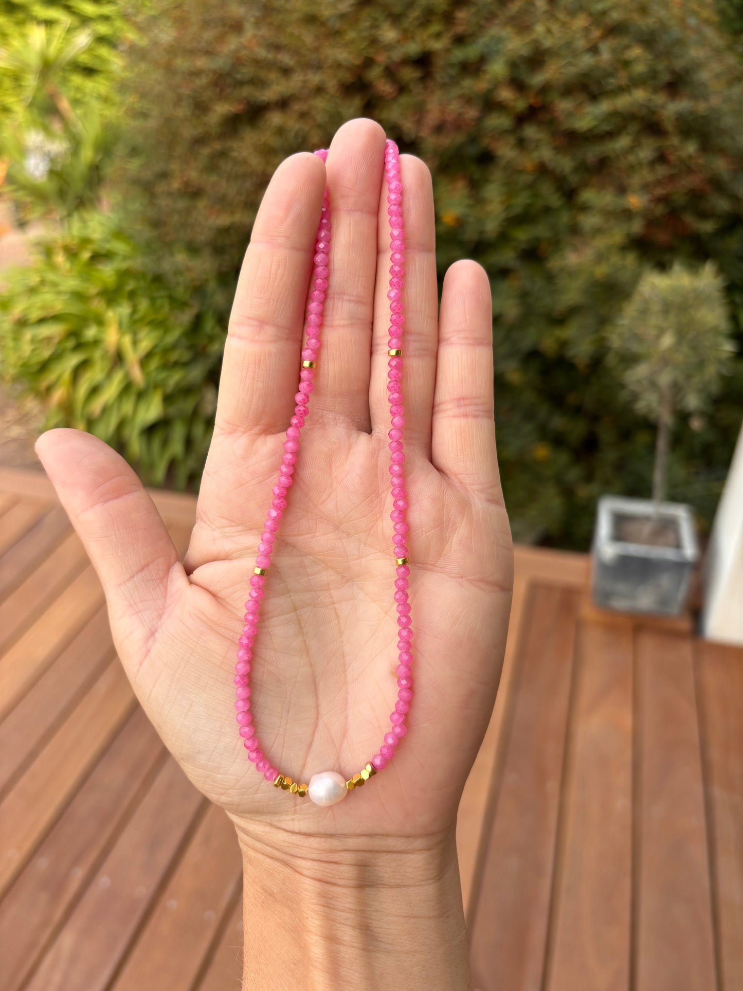 Colliers de perles rose 💕