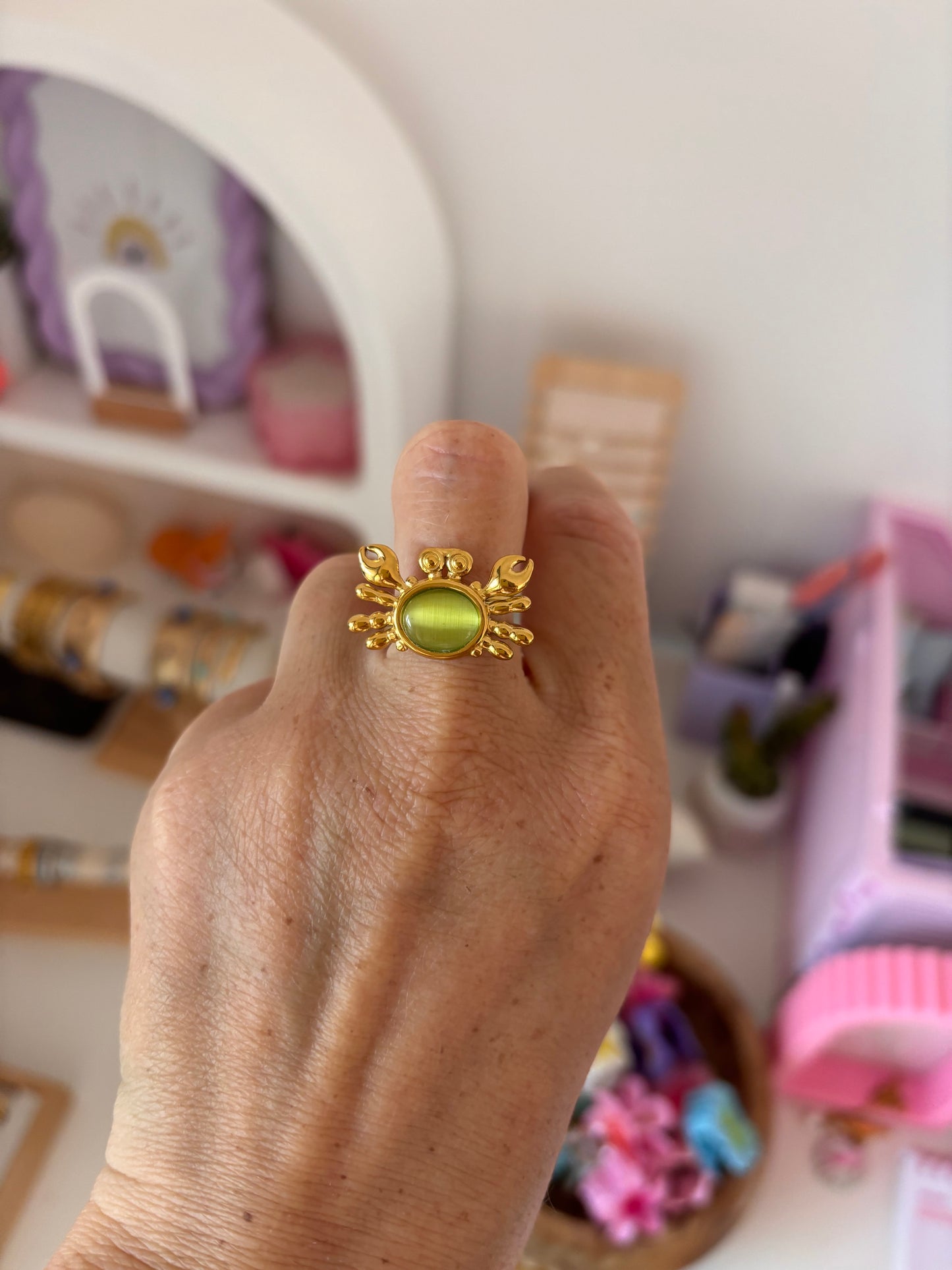 Bague Crabe 🦀 verte
