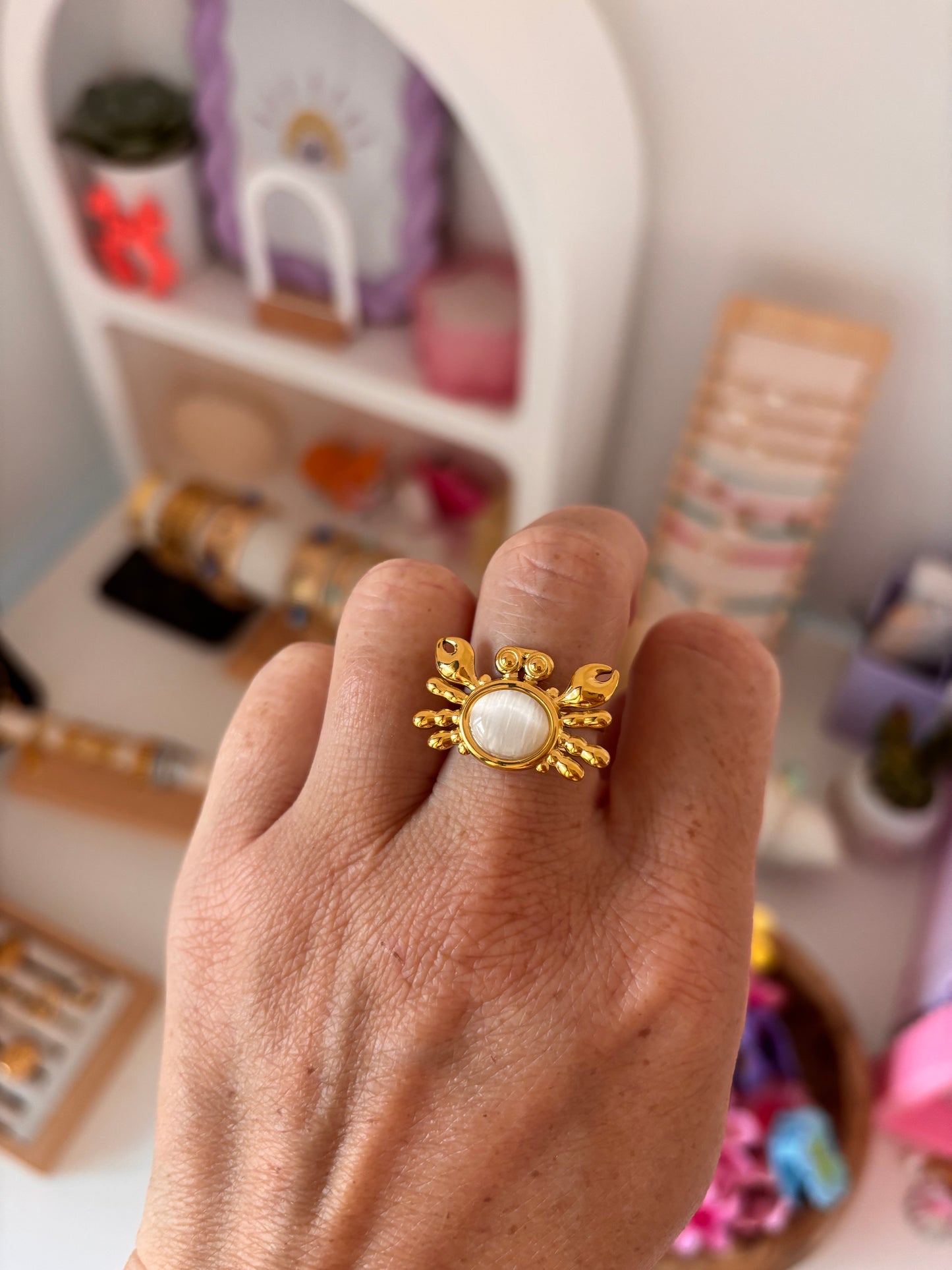 Bague crabe 🦀 blanche