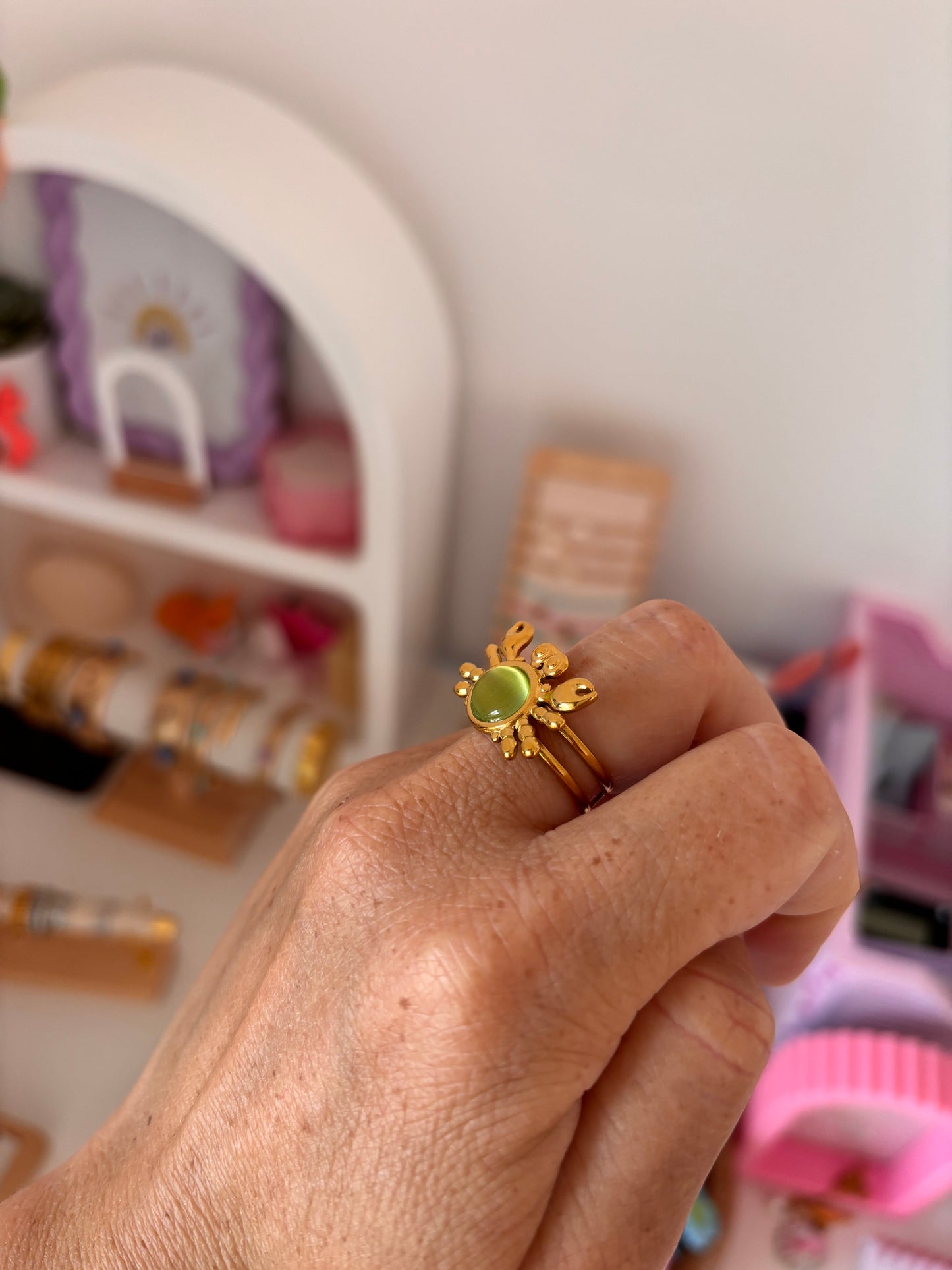 Bague Crabe 🦀 verte