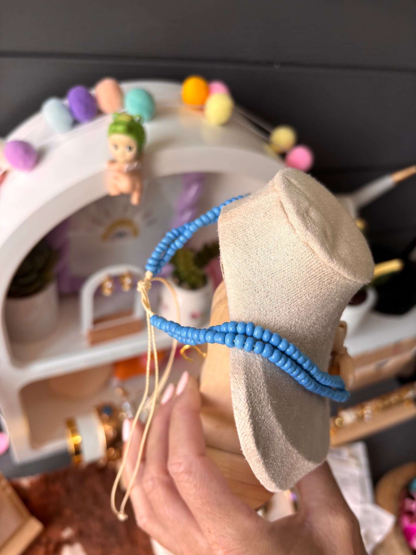 Collier BALI bleu coquillages