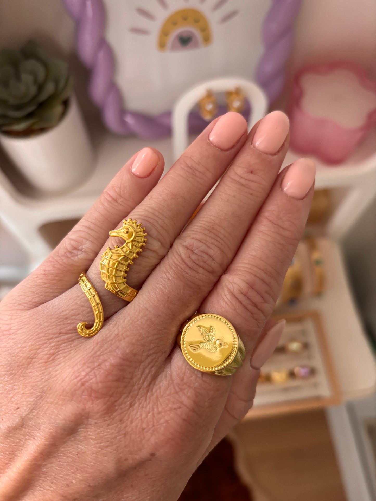 Bague chevalière Colombe