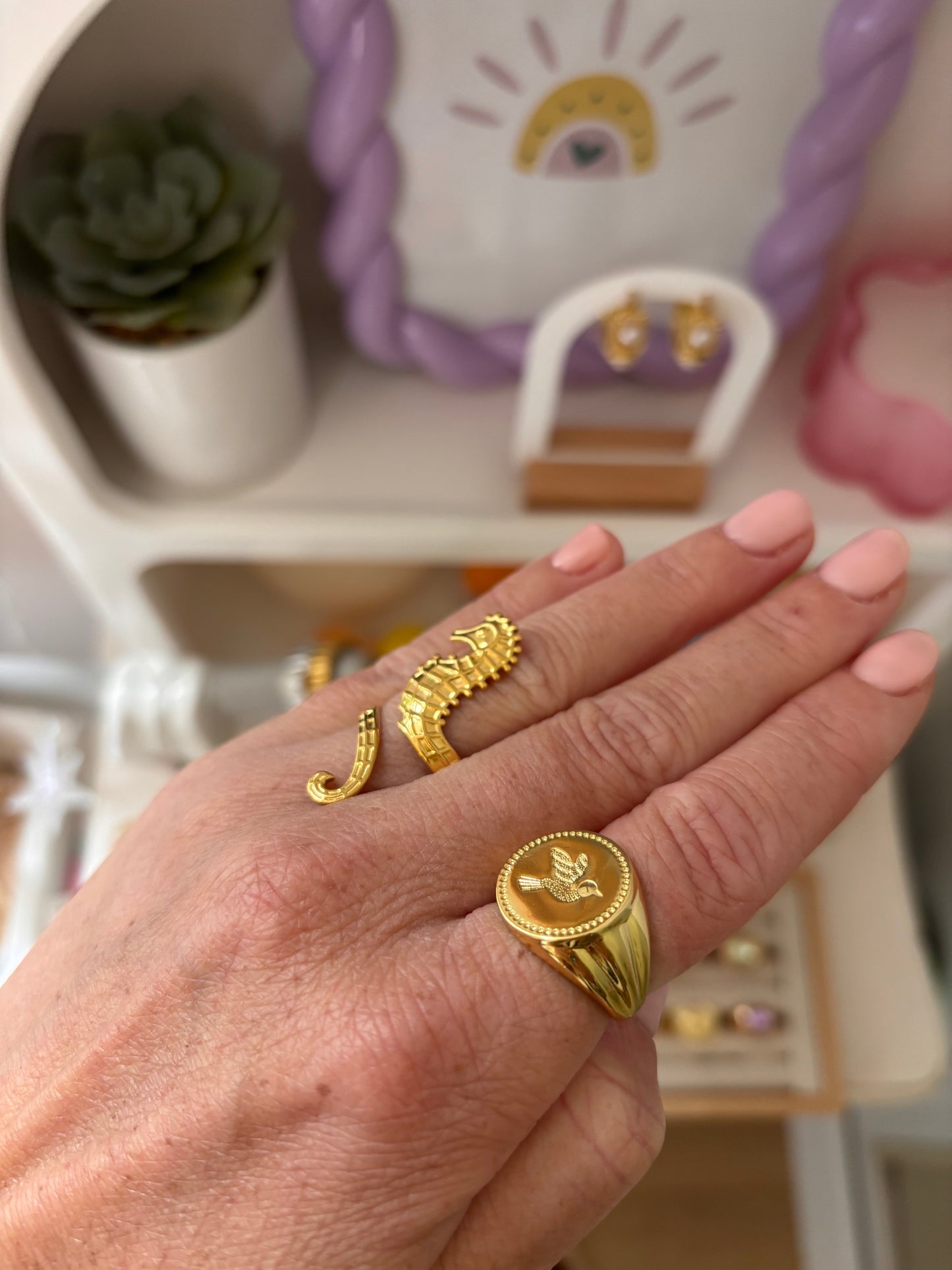 Bague chevalière Colombe