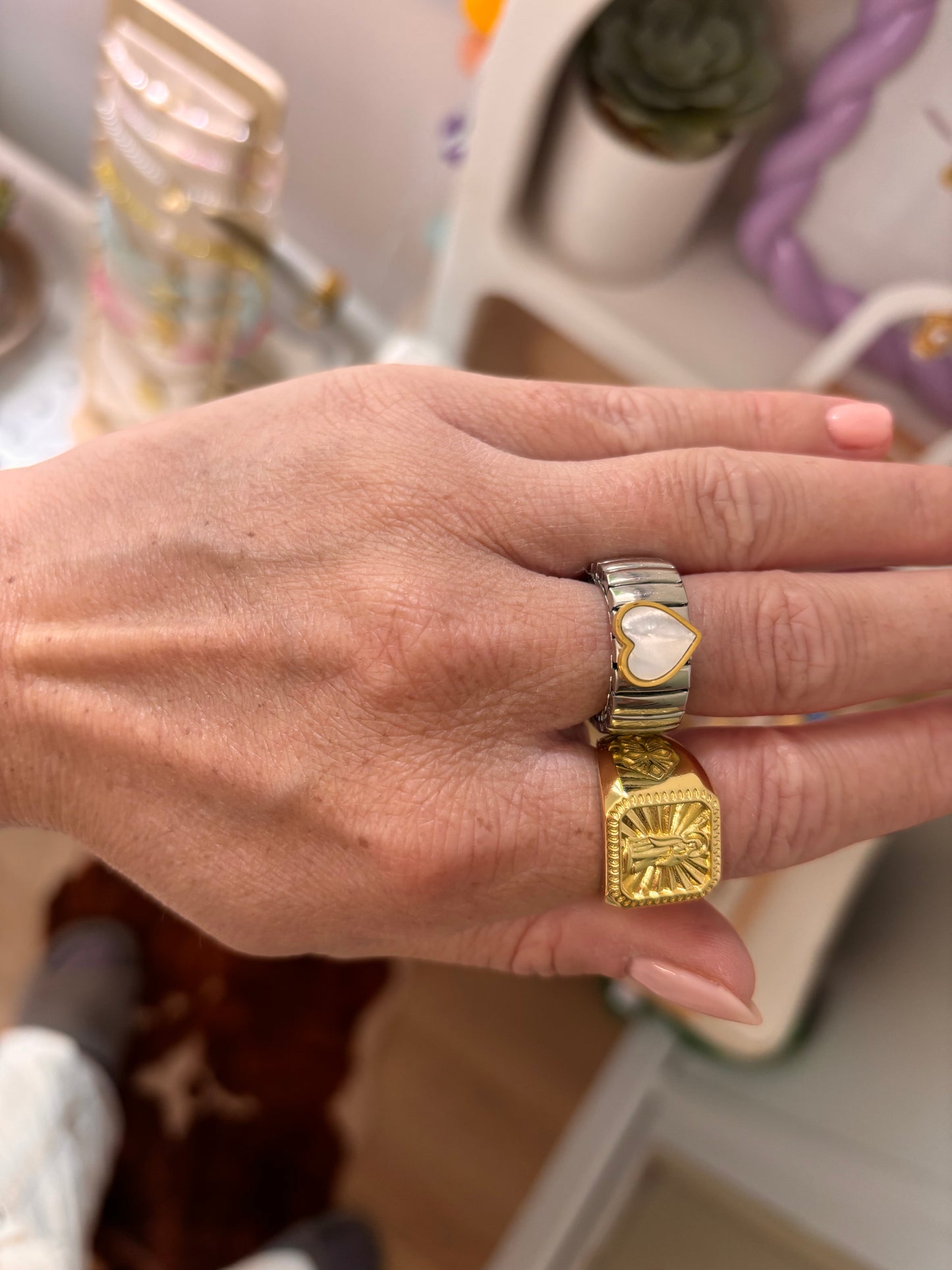 Bague maille cœur argentée 💛